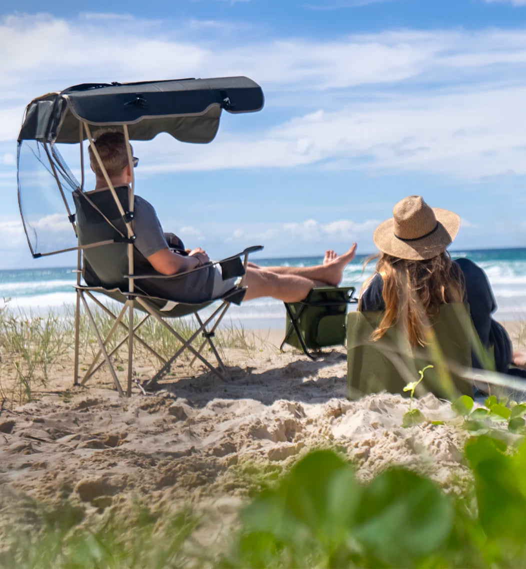 Often Foldable Outdoor Chair With Adjustable Canopy