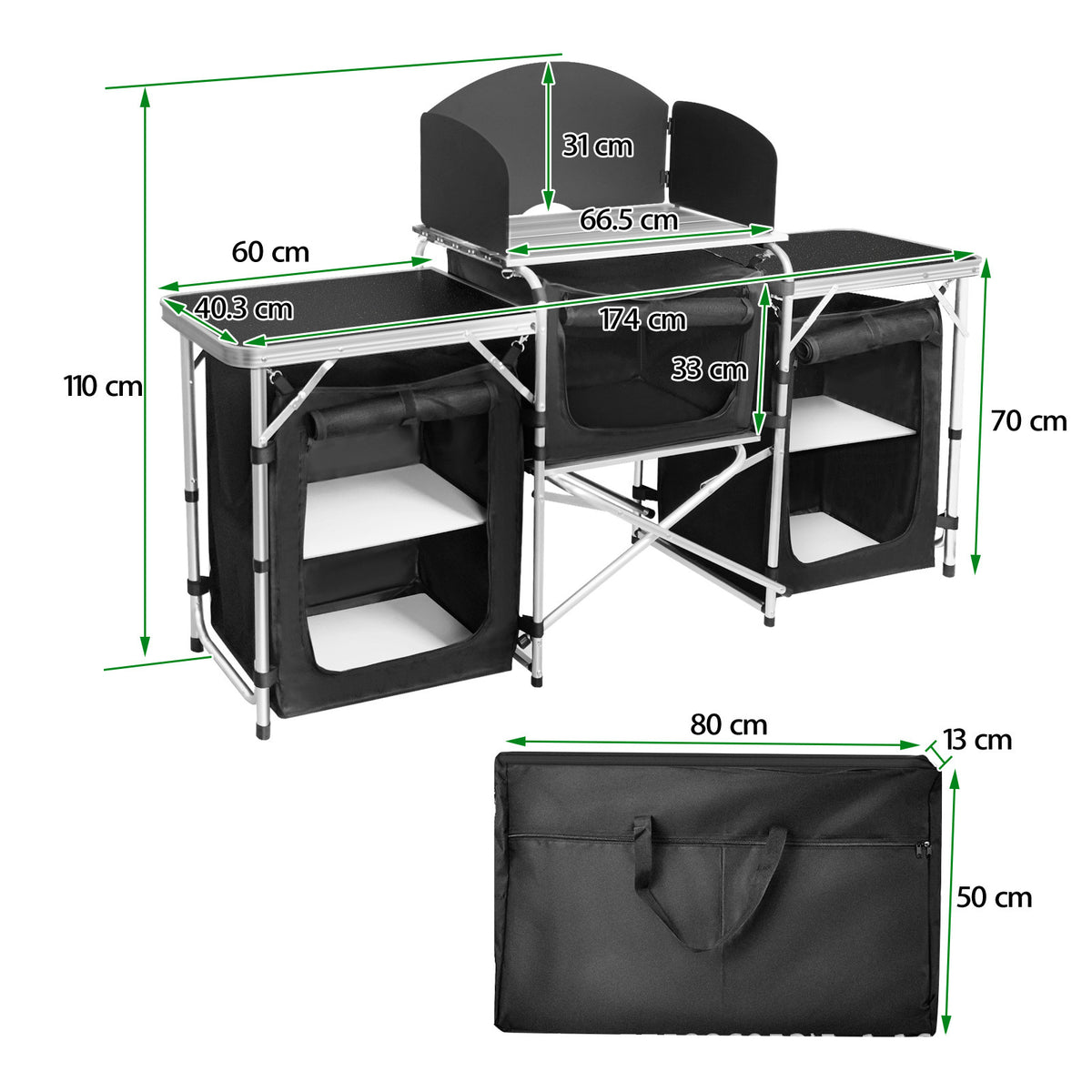 Often Multifunctional Foldable Mobile Kitchen Station BBQ