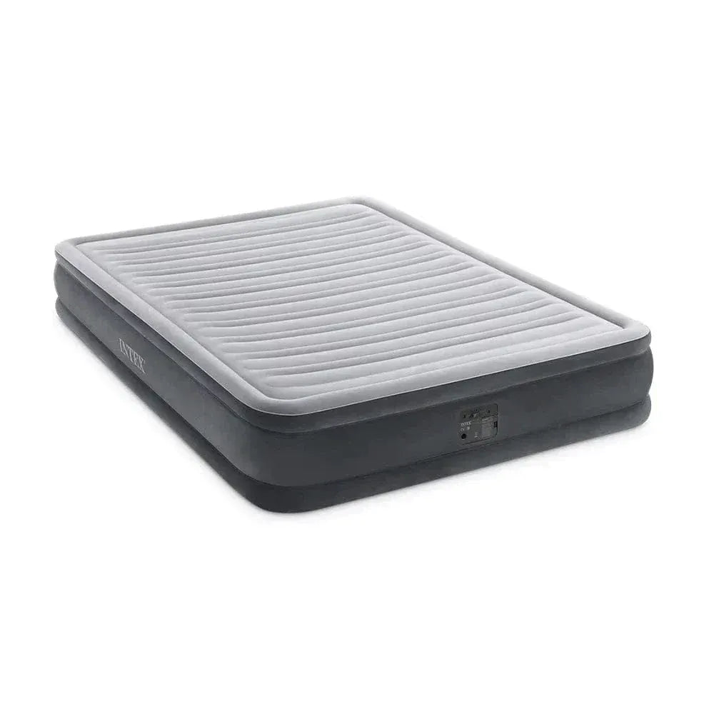 Intex Plush Inflatable Double Air Mattress — Built-in Pump