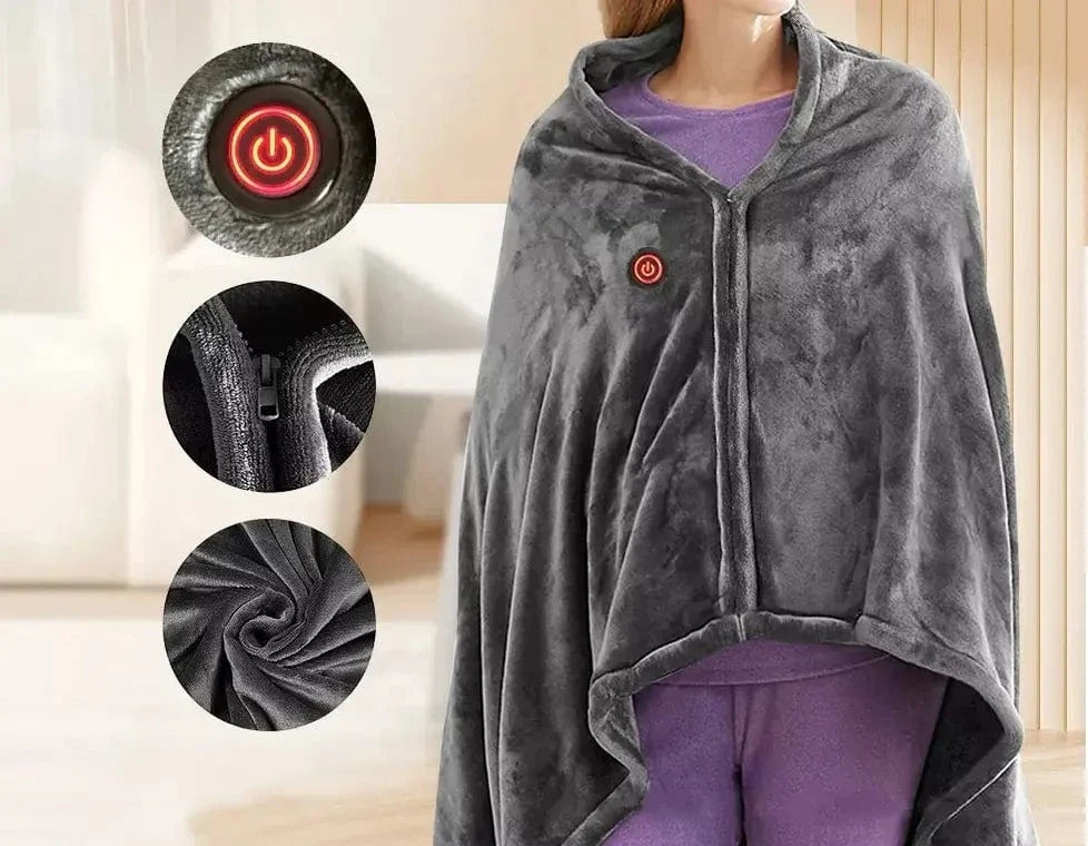 Often Accessories Often Heated Polar Poncho Cape Blanket
