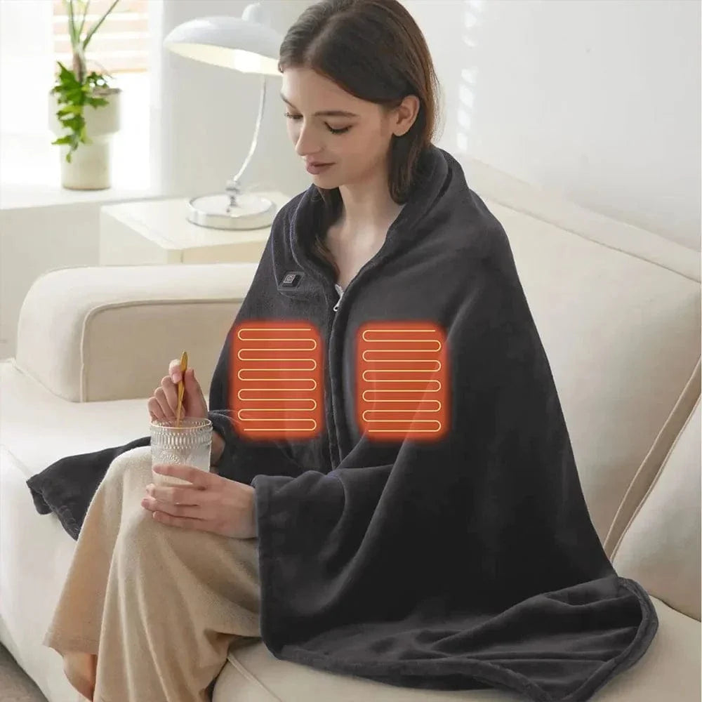Often Accessories Often Heated Polar Poncho Cape Blanket