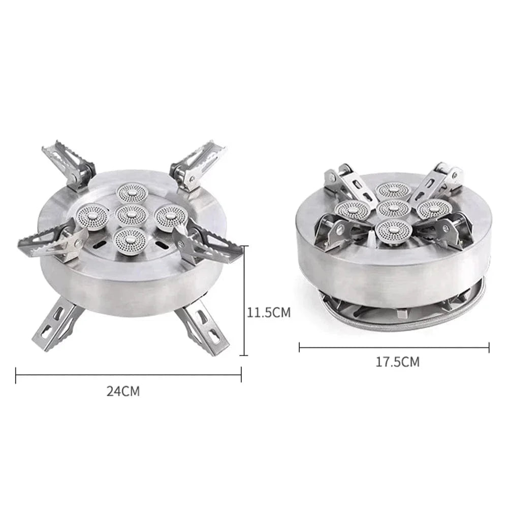 Often Accessories Often High Power Wind Resist 5 Heads Steel ButaneGas Fire Stove 12800W