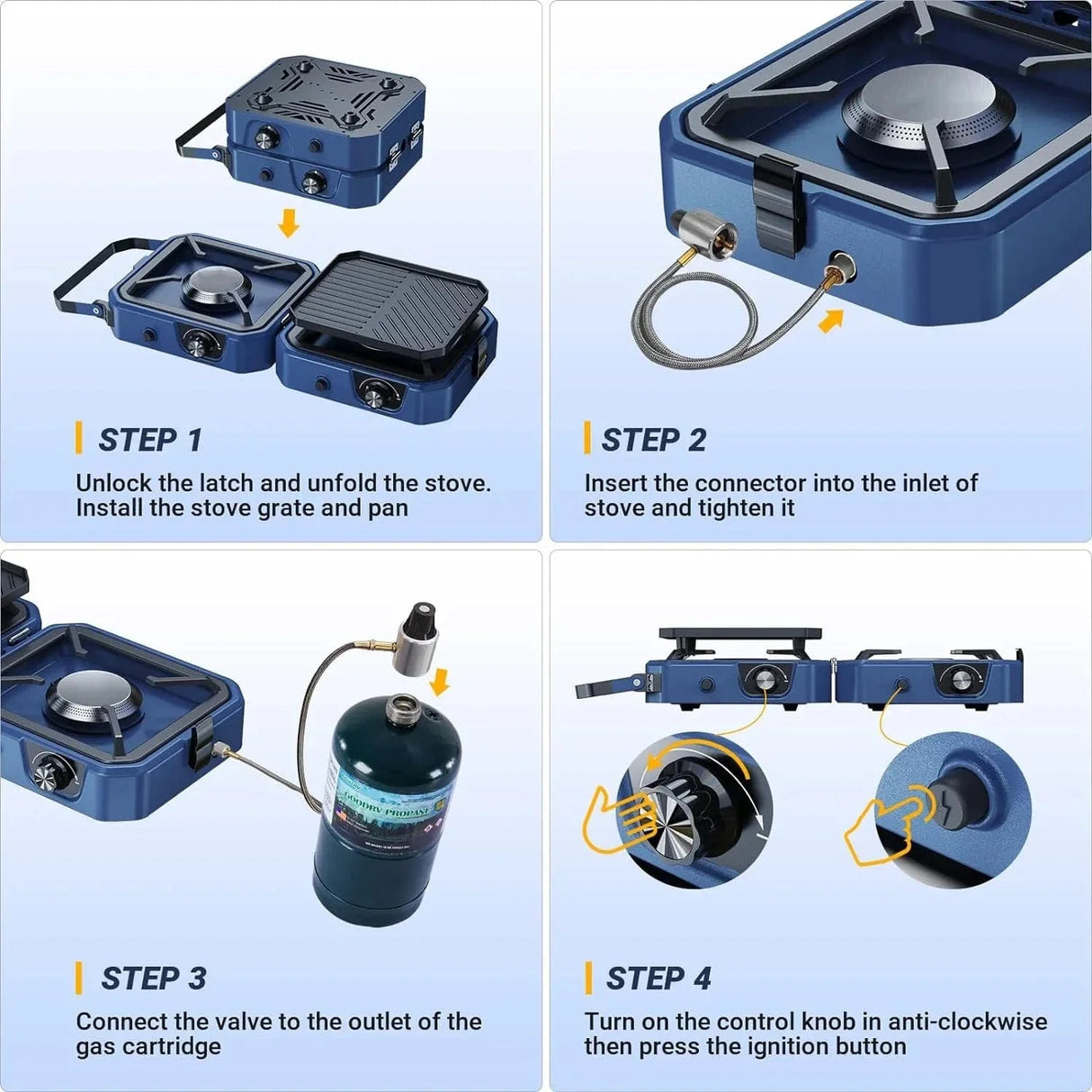 Often Accessories Often Portable Deluxe Double Burner Stove Iron Grill