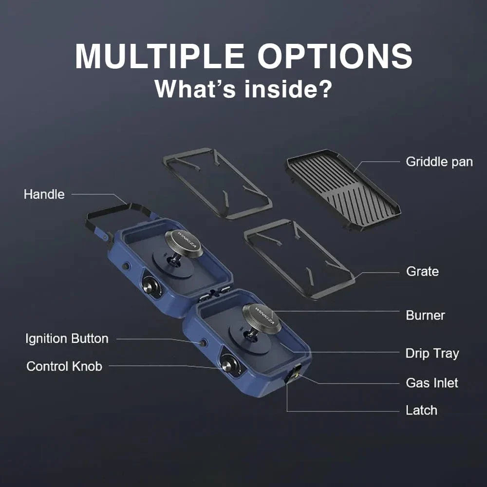 Often Accessories Often Portable Deluxe Double Burner Stove Iron Grill