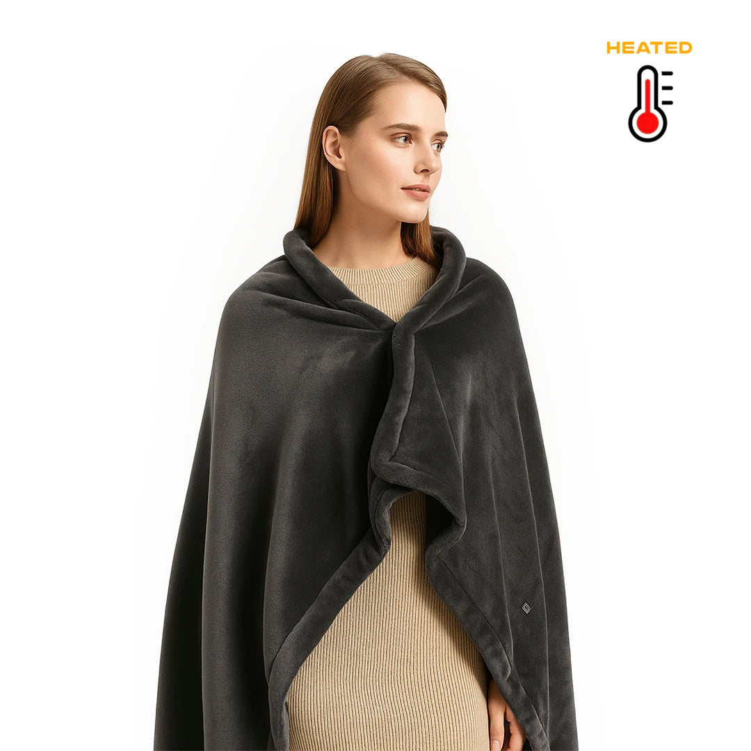 Often Heated Polar Poncho Cape Blanket
