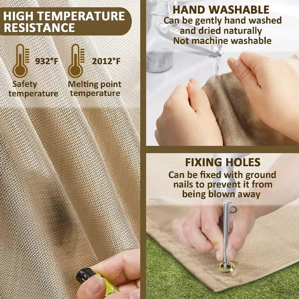 Often Accessories 39' x 39' (1 mt x 1 mt) Often Fireproof Fiberglass Mat Protection