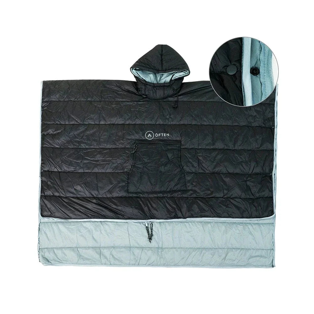 Often Accessories Black / Light Gray Often Alaska Waterproof Outdoor Poncho / Sleeping Bag