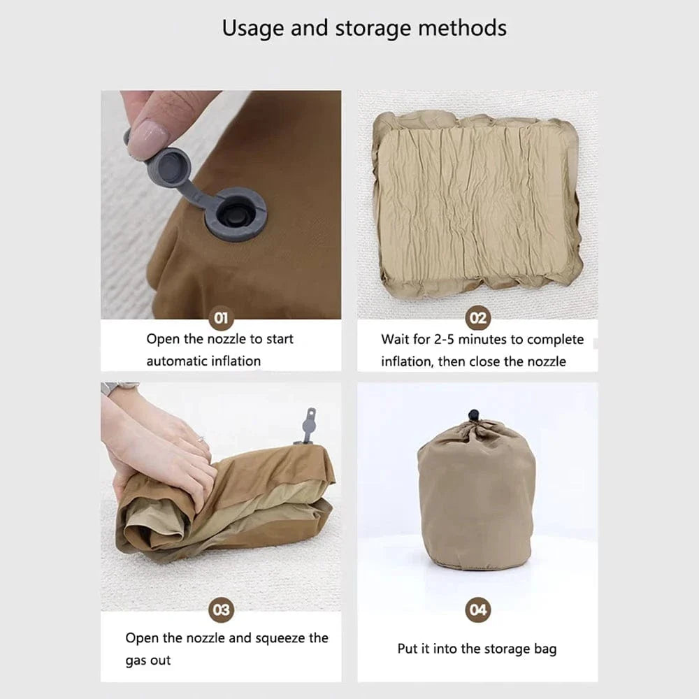 Often Accessories Often Deluxe Automatic Inflatable Soft Foam Ultralight Travel Pillow