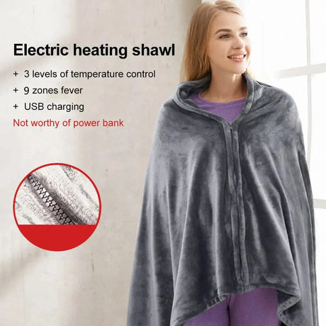 Often Accessories Often Heated Polar Poncho Cape Blanket