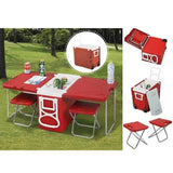 Often Accessories Often Multifunctional Portable Cart Wing Cooler With Folding Table and Chairs
