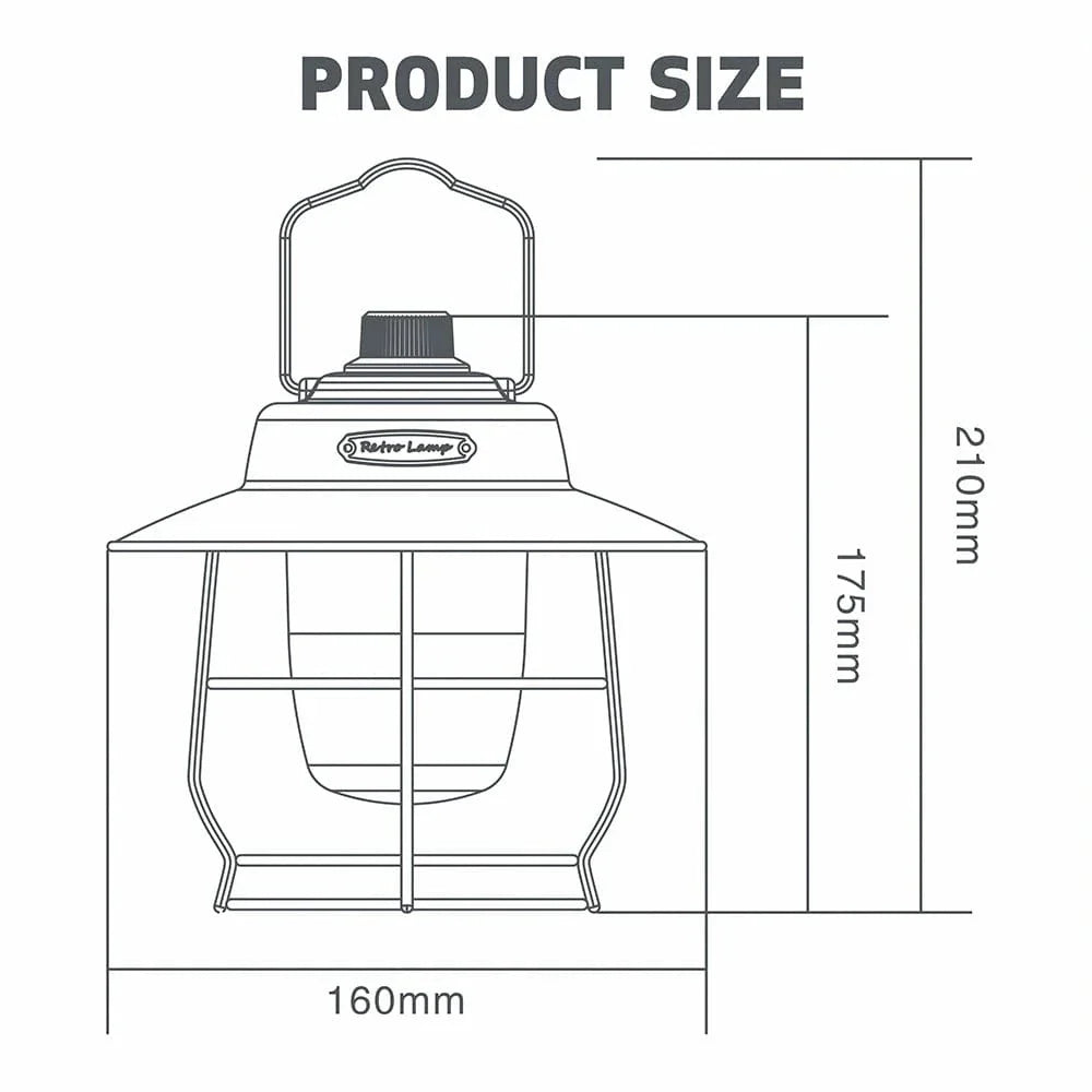 Often Accessories Often Outdoor USB Rechargeable Power Bank Smart Dimmer Retro Lamp (Large Size)
