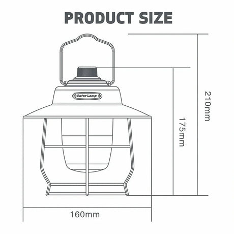 Often Accessories Often Outdoor USB Rechargeable Power Bank Smart Dimmer Retro Lamp (Large Size)