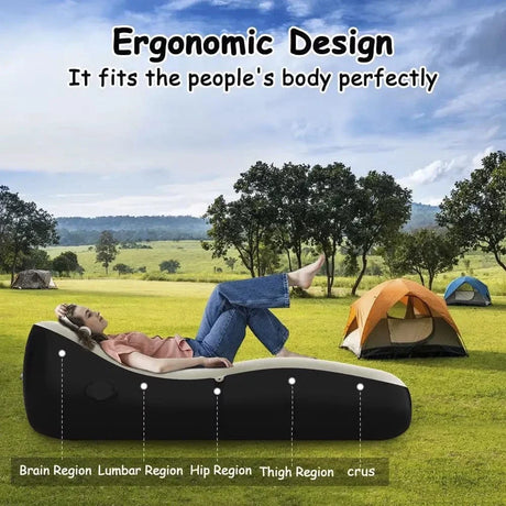 Often Accessories Often Self Inflatable Soft Lounger Couch Lazy Sofa Bed Built-in Pump